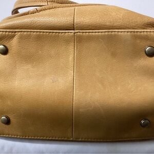 B. Makowsky Tan Leather Shoulder Bag